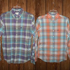 Men’s American Eagle dress shirts XS purple orange